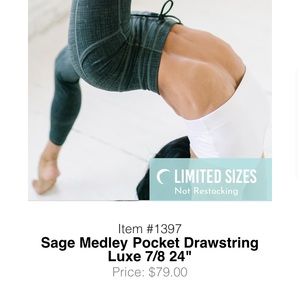 Zyia sage medley drawstring luxe leggings